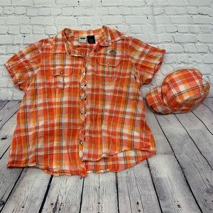 Harley Davidson Motorcycle Women’s Flannel with hat